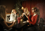 Card Game at Table with Same Woman Poster och Canvastavla