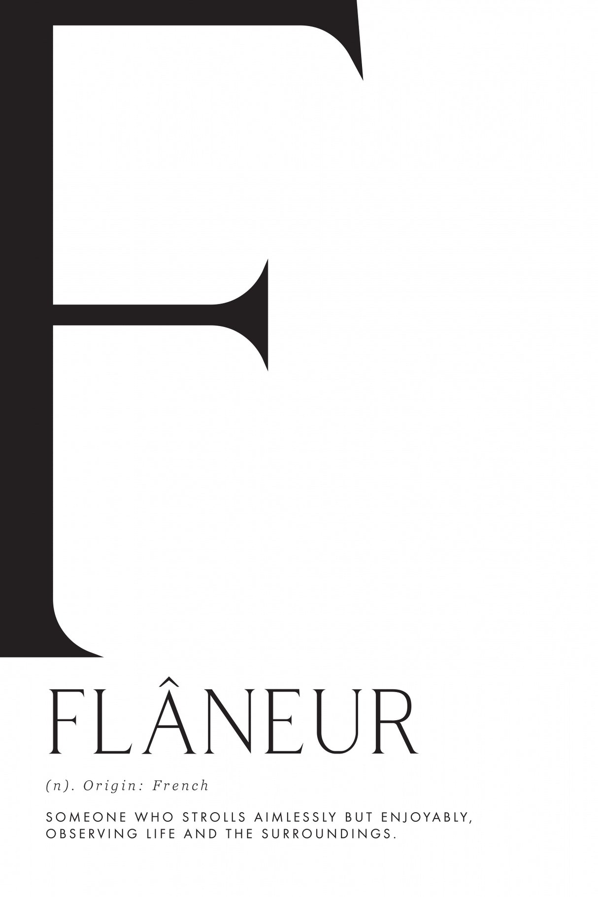 Flâneur definition Poster och Canvastavla