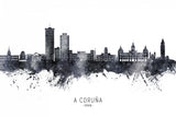 A Coruña Spain Skyline Poster och Canvastavla