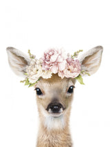 Floral Baby Deer Poster och Canvastavla