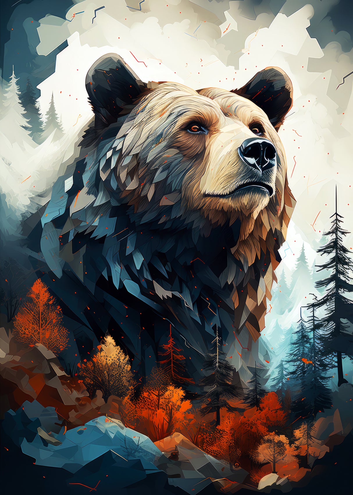 Bear animal art #bear Poster och Canvastavla