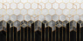 Charcoal Hexagons Poster och Canvastavla