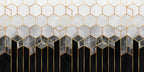 Charcoal Hexagons Poster och Canvastavla