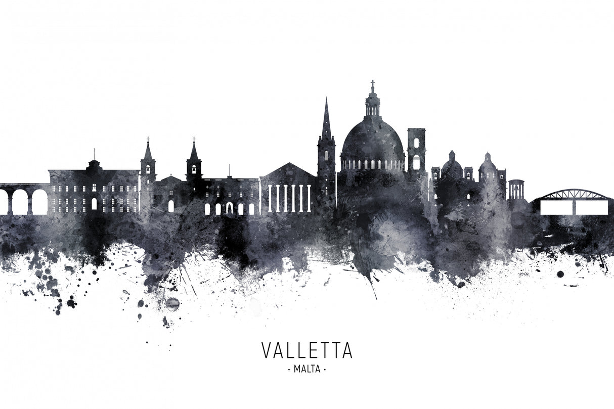 Valletta Malta Skyline Poster och Canvastavla