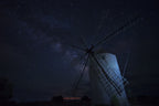 Windmill &amp; Milky way Poster och Canvastavla