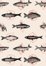 Fishes In Geometrics Nº4 Poster och Canvastavla