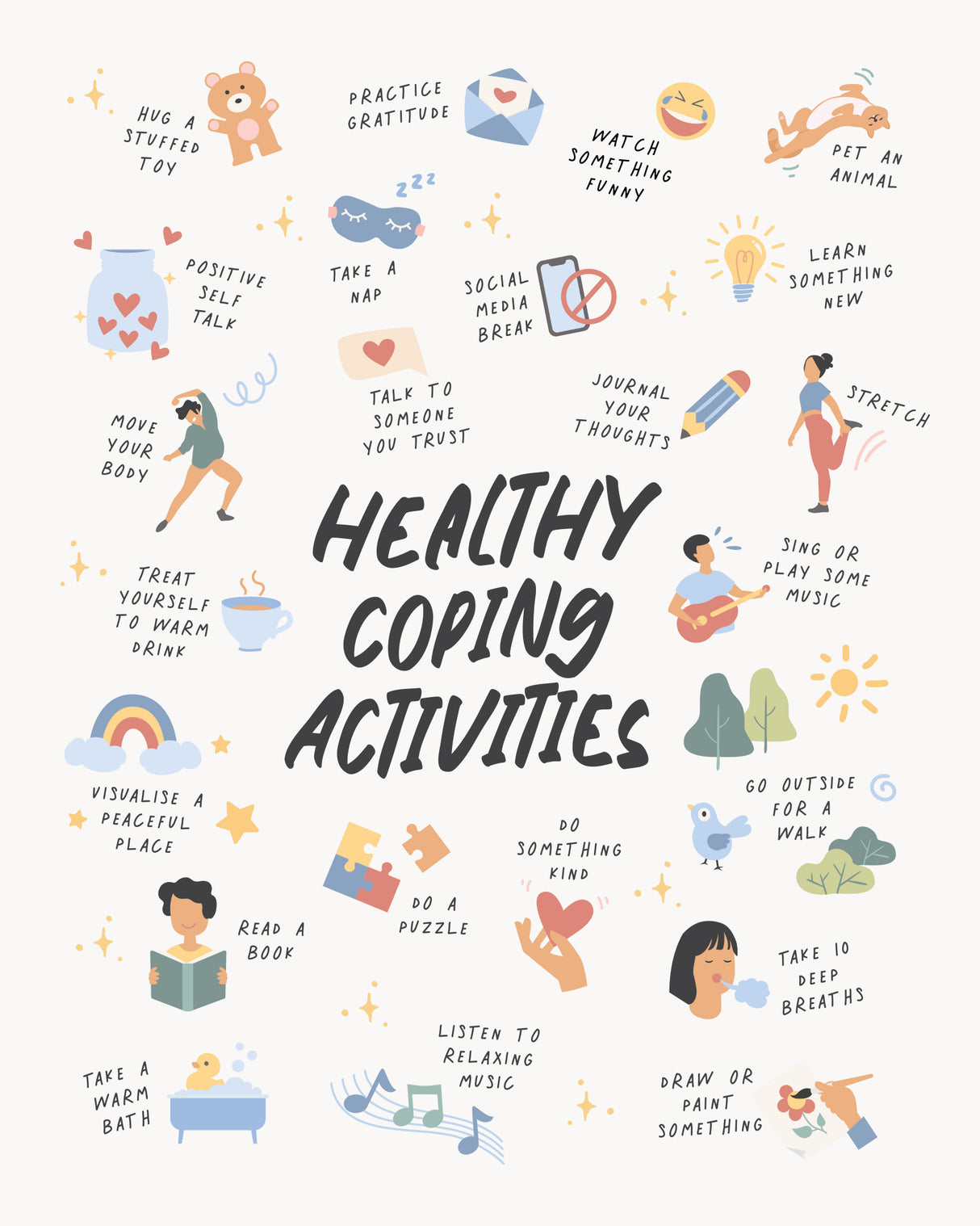 Coping Activities Poster och Canvastavla