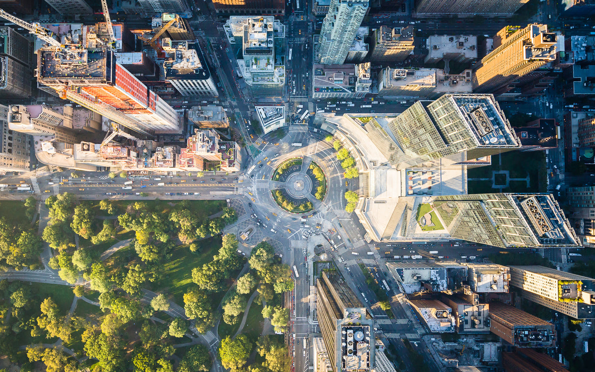 Columbus Circle Aerial Poster och Canvastavla
