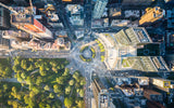 Columbus Circle Aerial Poster och Canvastavla