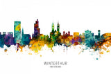 Winterthur Switzerland Skyline Poster och Canvastavla