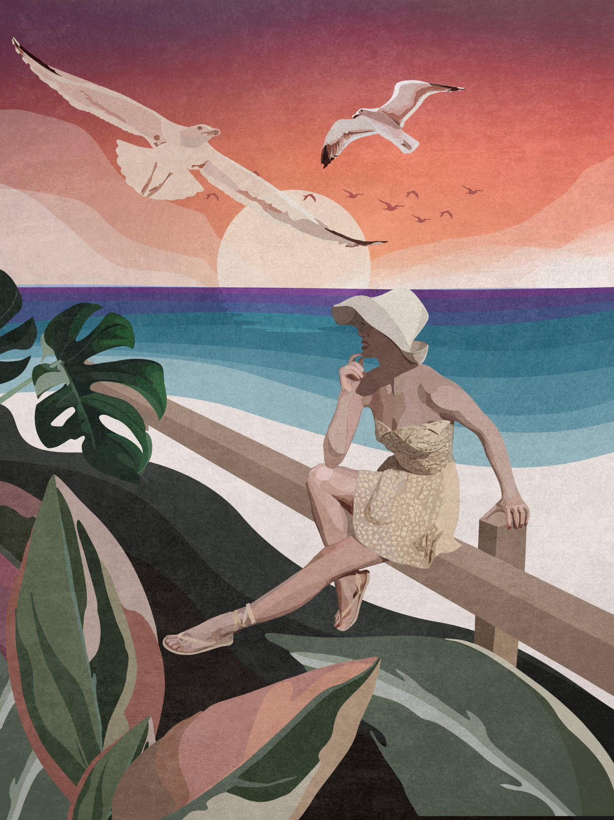 On the Beach Poster och Canvastavla