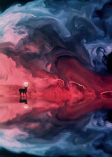 Deer Moon Abstract Poster och Canvastavla
