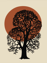 Sun and Tree In Bold Poster och Canvastavla