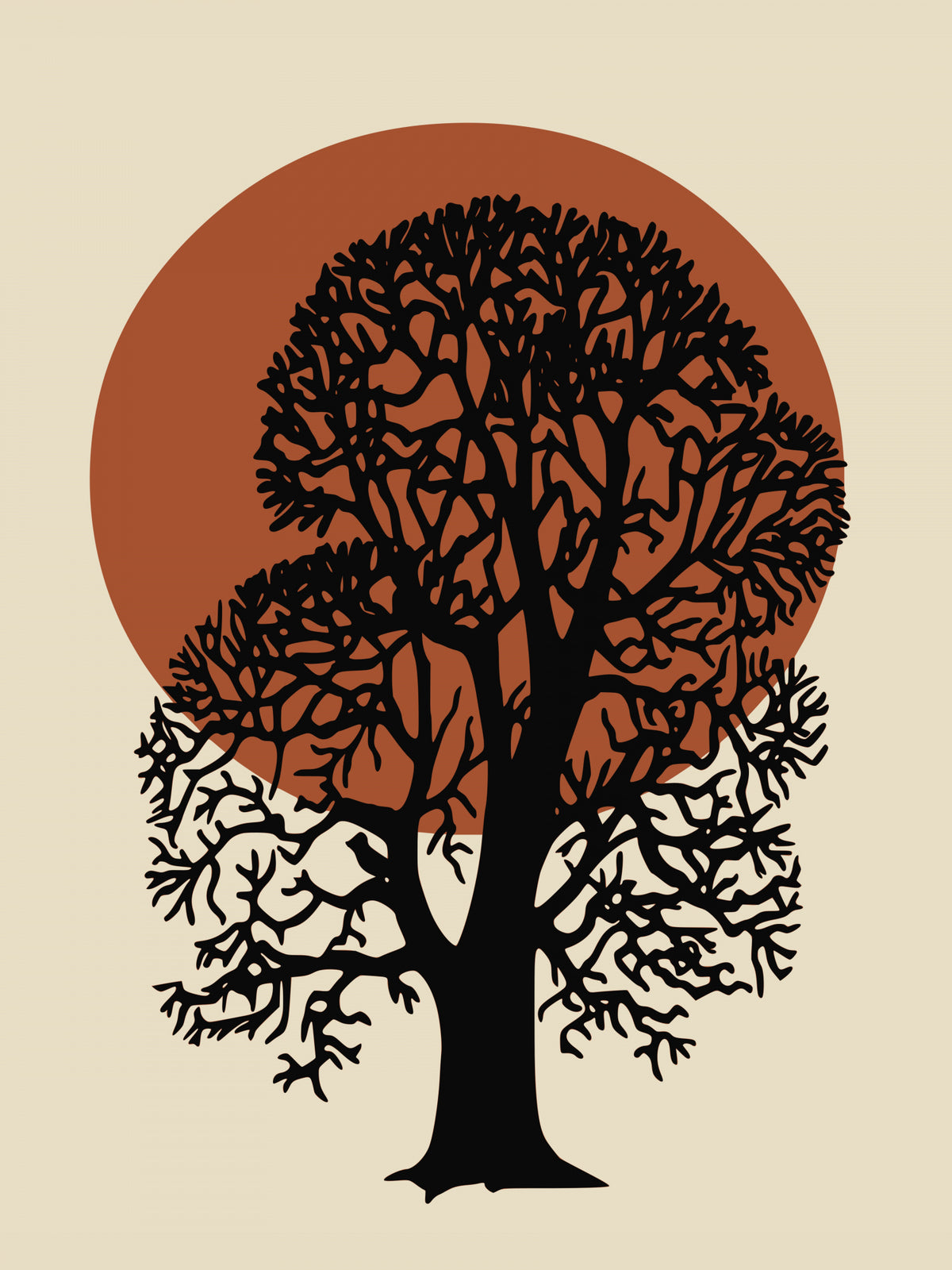 Sun and Tree In Bold Poster och Canvastavla
