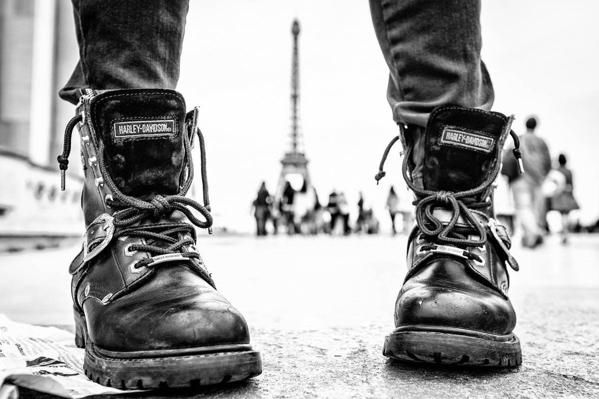 Biker Boots in Paris Poster och Canvastavla