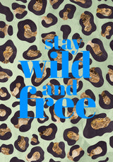 Wild and free leopard print typography Poster och Canvastavla