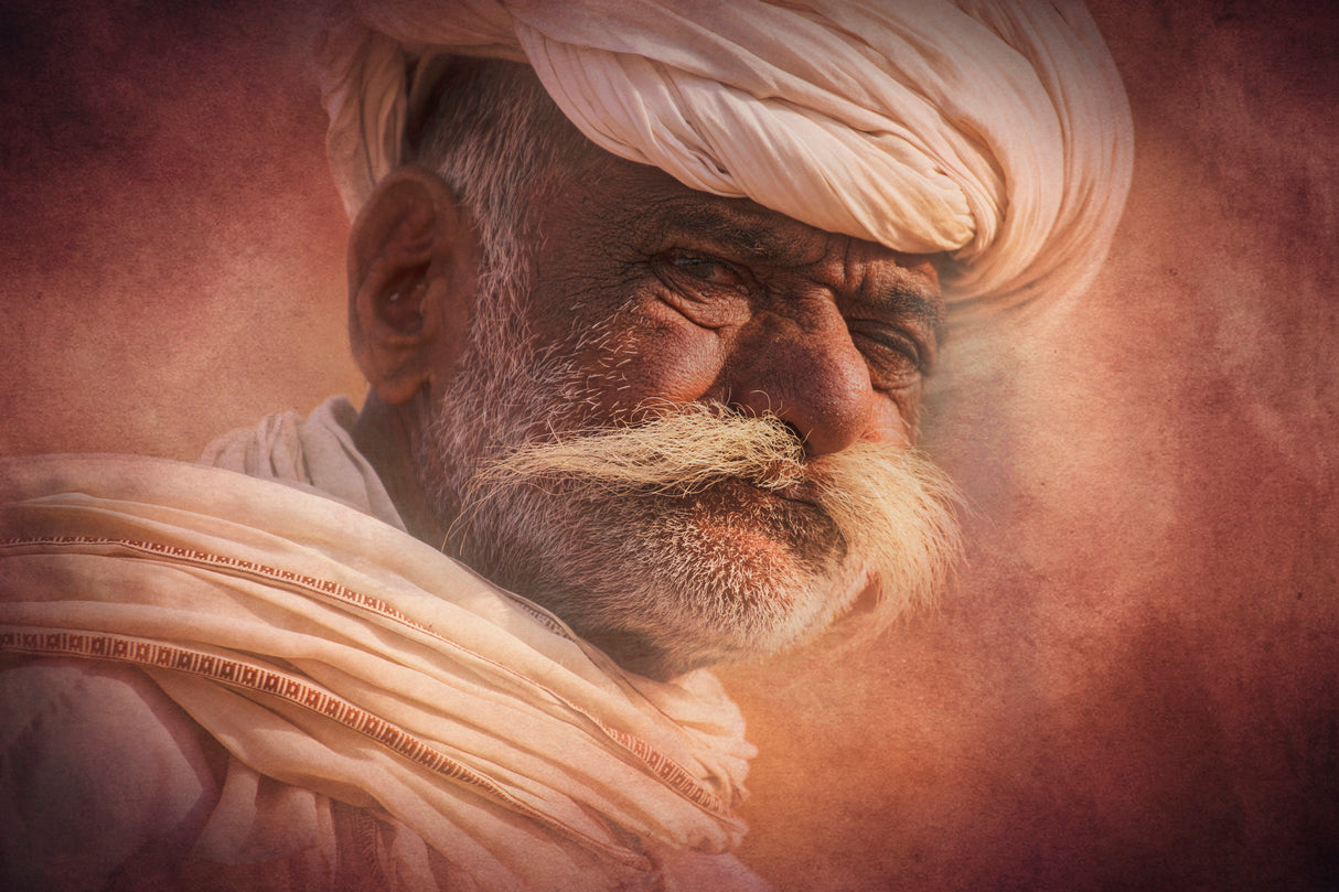 Old Rajasthani man Poster och Canvastavla
