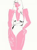 Girl in Bathing Suit White Poster och Canvastavla