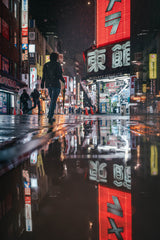 Snowy Shinjuku Poster och Canvastavla