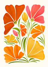 Spring Wildflowers Border Poster och Canvastavla