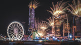 Fire Works at KAFD Riyadh Saudi Arabia Poster och Canvastavla