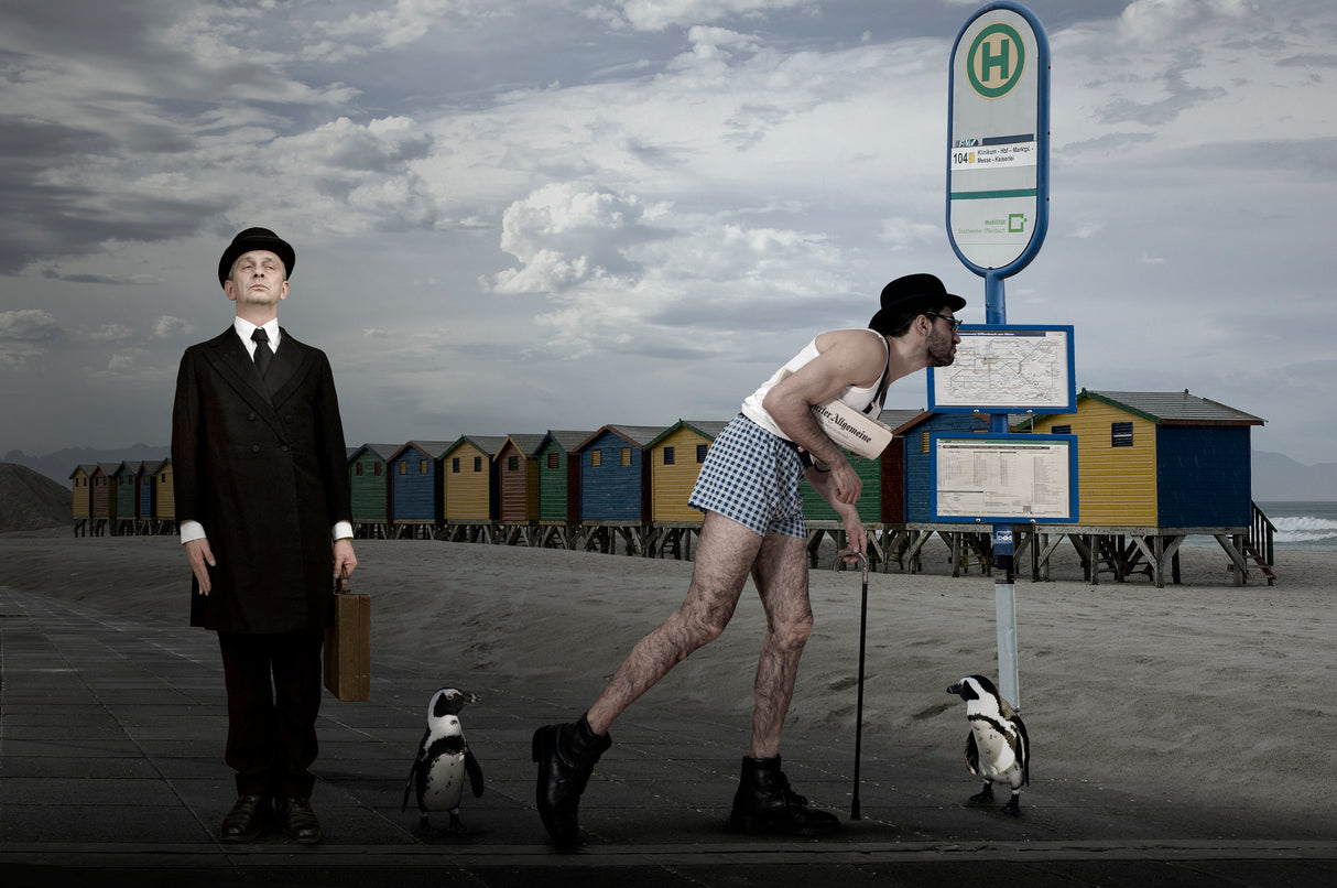 Early morning at busstation... Poster och Canvastavla