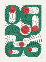 Aquamarine Geometrical Lines Poster och Canvastavla