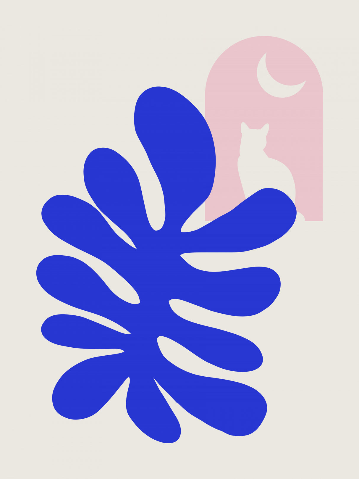 Fern, Cat and the Moon Poster och Canvastavla