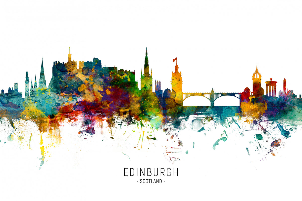Edinburgh Scotland Skyline Poster och Canvastavla