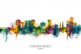 Virginia Beach Virginia Skyline Poster och Canvastavla
