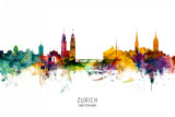 Zurich Switzerland Skyline Poster och Canvastavla