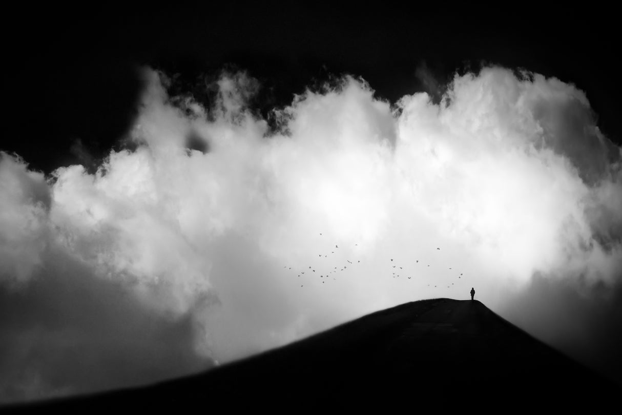 Alone with big clouds Poster och Canvastavla