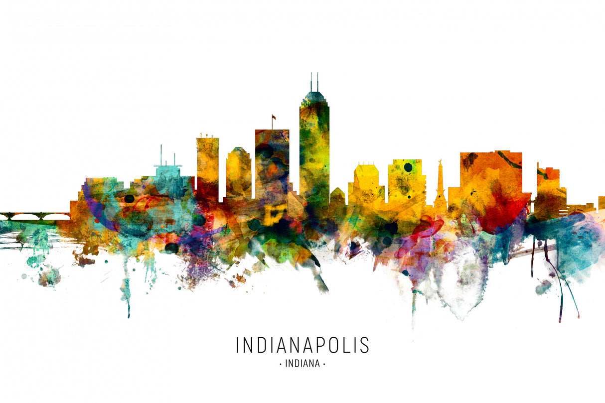 Indianapolis Indiana Skyline Poster och Canvastavla