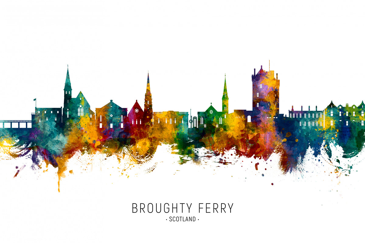 Broughty Ferry Scotland Skyline Poster och Canvastavla