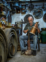 Manufacture of Mosul copper jug by handmade Poster och Canvastavla