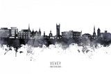 Vevey Switzerland Skyline Poster och Canvastavla