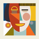 Faces Stripes Minimal Kopie Poster och Canvastavla