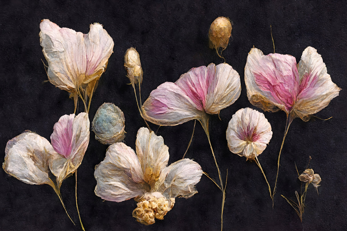 Gentle Pink Dry flowers Poster och Canvastavla