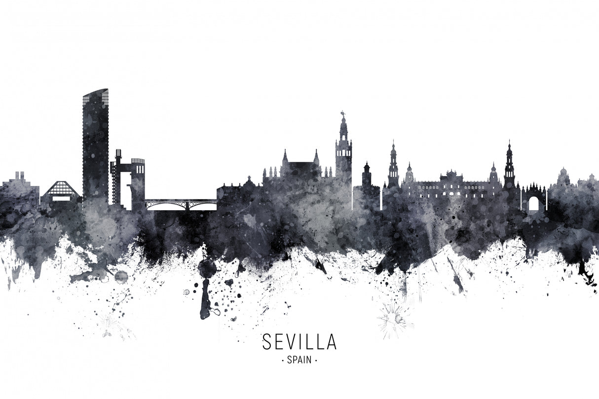 Sevilla Spain Skyline Poster och Canvastavla