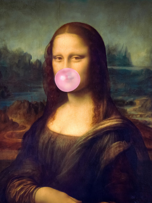 Mona Lisa Bubble Gum Poster och Canvastavla