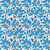 Lushy Leaves Blue Black Poster och Canvastavla