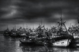 Fishing fleet docked Poster och Canvastavla