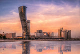 The Capital Gate, known as leaning tower in Abu dhabi, UAE Poster och Canvastavla