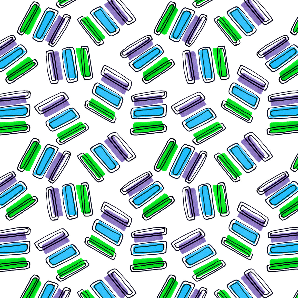 Purple Blue Green Rectangles Purple Orange Poster och Canvastavla