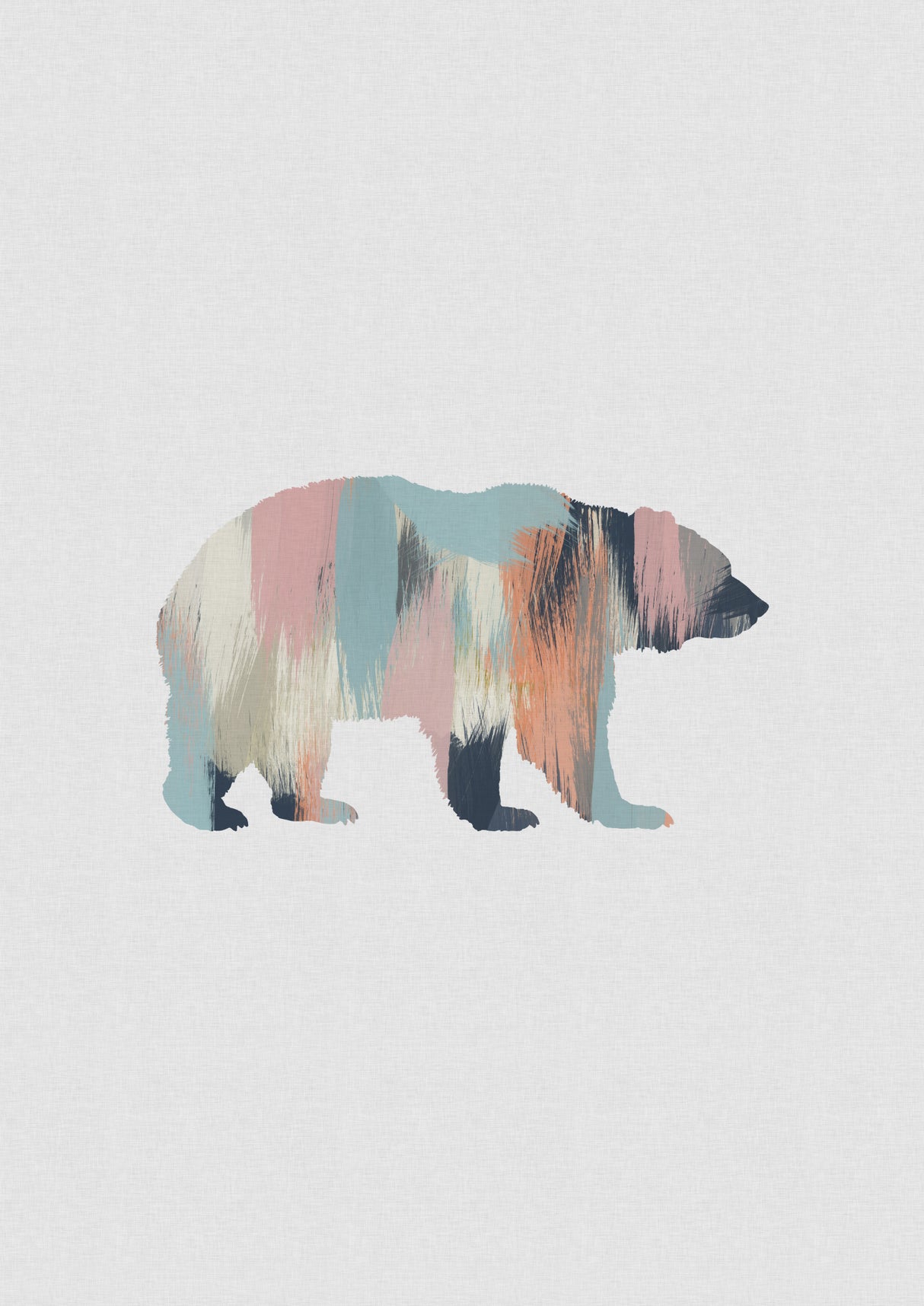 Pastel Bear Poster och Canvastavla