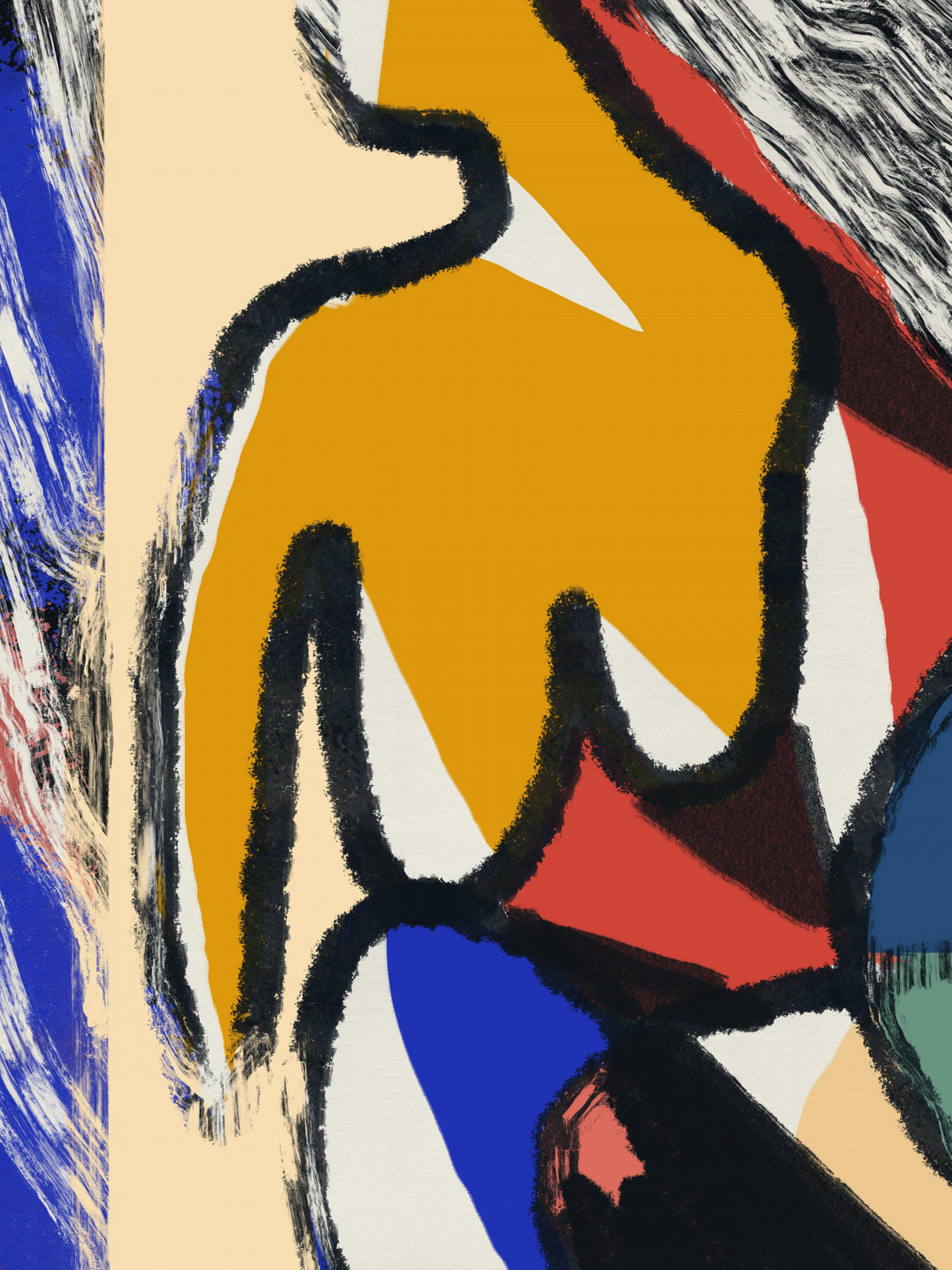 Summer Nude Bold Abstract Poster och Canvastavla