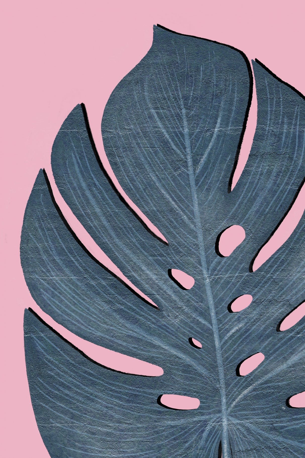 Blue Leaf Poster och Canvastavla