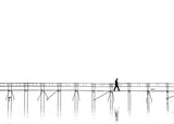 The lonely man on the plank bridge Poster och Canvastavla