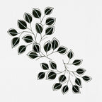 Flowing Leaves Black White Poster och Canvastavla