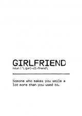 Quote Girlfriend Smile Poster och Canvastavla